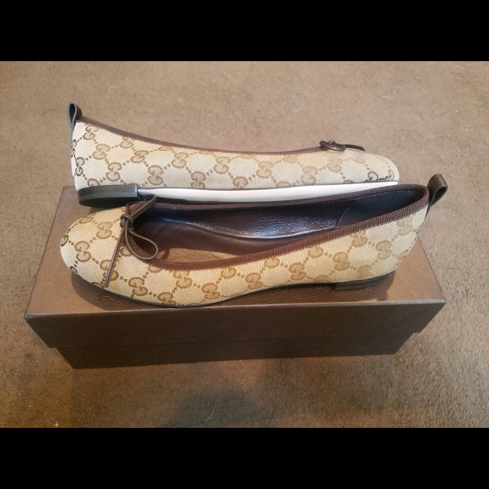 NEW Gucci Orig GG Miro ballet flats. Sz 39 /9